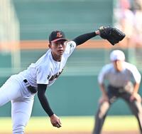 　力投する先発の創成館・森下翔太（撮影・西田忠信）