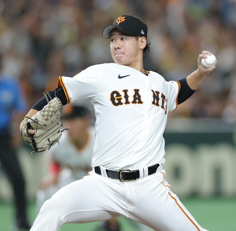 　阪神戦に先発する井上（撮影・西岡正）