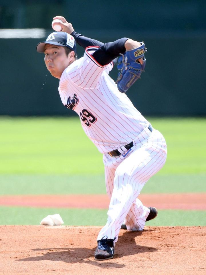 　イースタン・楽天戦に先発した青柳（撮影・佐藤厚）