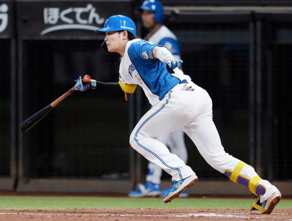 　５回、田宮が二ゴロ併殺打に倒れる