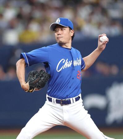 　先発し力投する大野（撮影・北村雅宏）