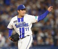 　粘りの投球を見せる東（撮影・金田祐二）