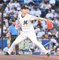 　ロッテ先発の種市（撮影・持木克友）