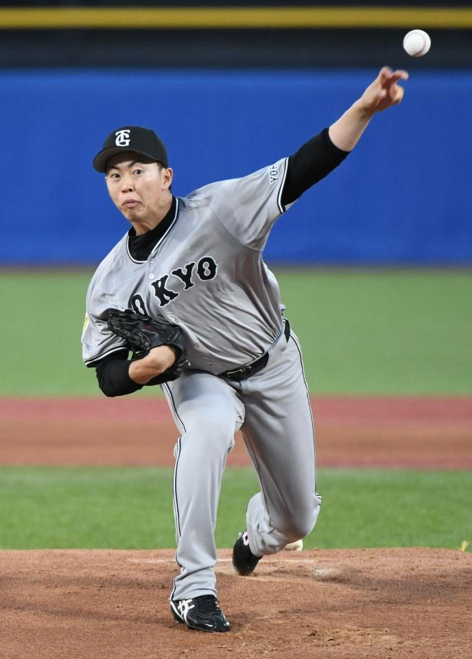 　ヤクルト打線に立ち向かう森田（撮影・佐藤厚）