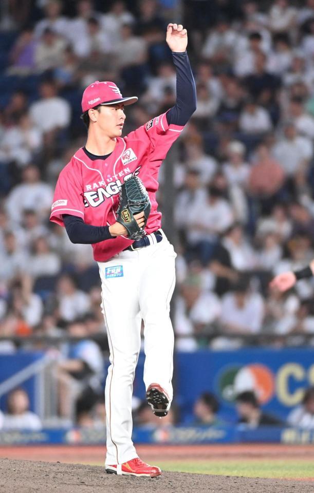 　ロッテ戦に先発した古謝（撮影・持木克友）