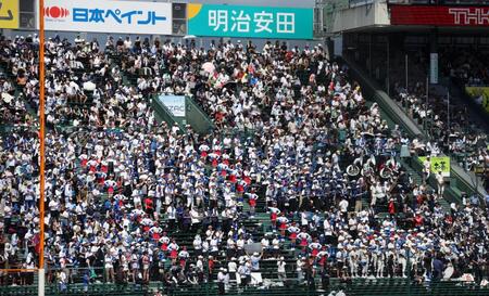 　多くの応援団が駆けつけた日大三側のアルプス席（撮影・中田匡峻）