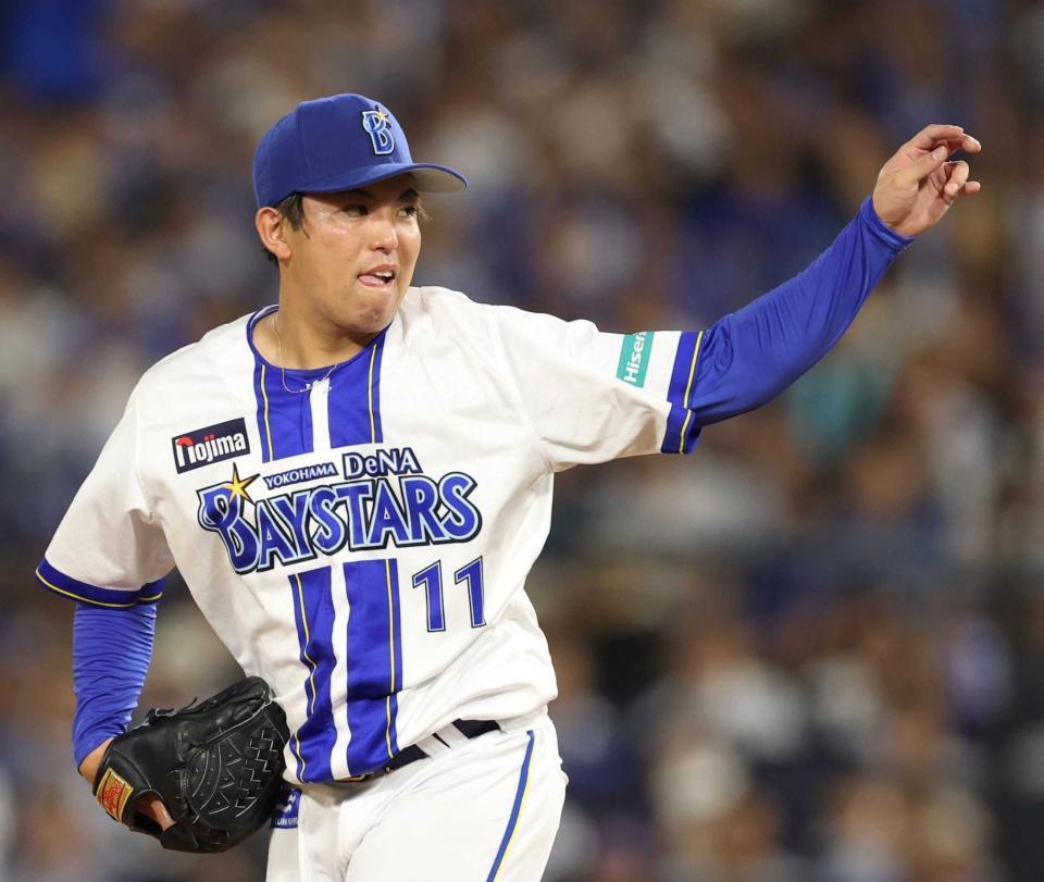 　粘りの投球で１２勝目を挙げた東（撮影・金田祐二）