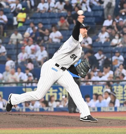 　好投する先発のボス（撮影・持木克友）