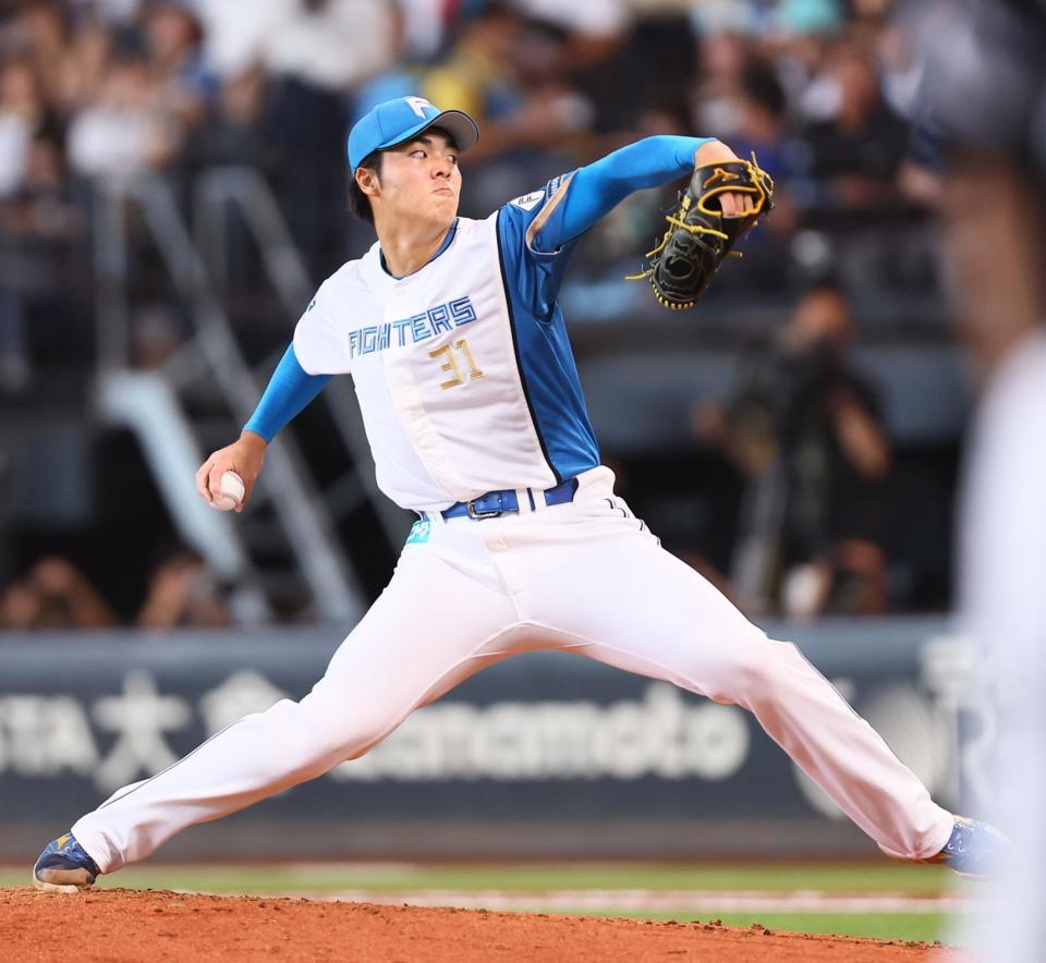 　６回から登板した柴田（撮影・中島達哉）