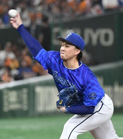 　巨人打線を相手に力投する竹田（撮影・佐藤厚）