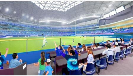 　バンテリンドームに新設されるホームランウイング、客席からの視線（提供写真）