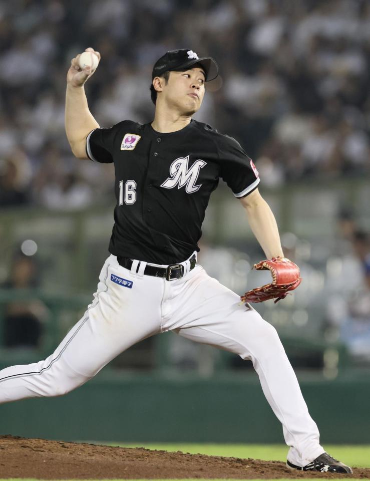 オリックス打線を相手に力投する種市（撮影・立川洋一郎）