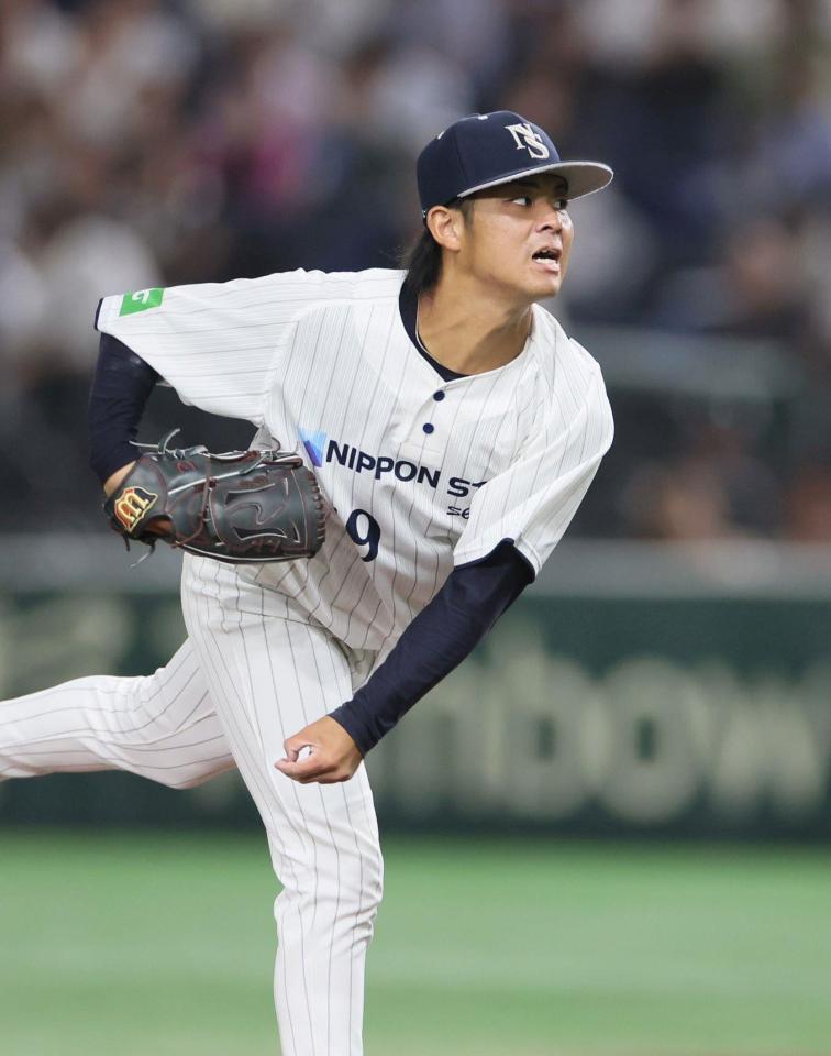 　先発し力投する日本製鉄瀬戸内・杉本壮志（撮影・石井剣太郎）