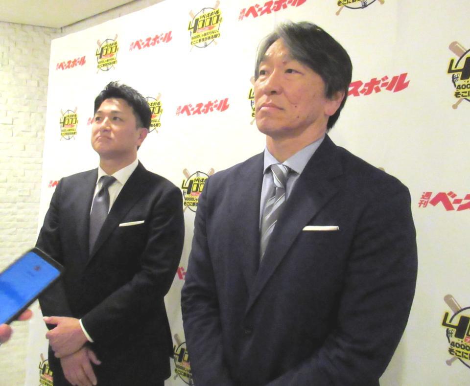 　トークショーを行った松井秀喜氏（右）と高橋由伸氏