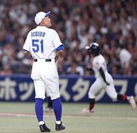 　７回、初安打を浴びたＫＯＢＥ　ＣＨＩＢＥＮ・イチロー氏（撮影・中田匡峻）