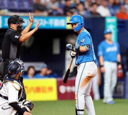 ４回、死球を受ける郡司（撮影・山口登）