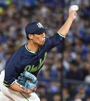 　ＤｅＮＡ打線を相手に力投する山野（撮影・佐藤厚）