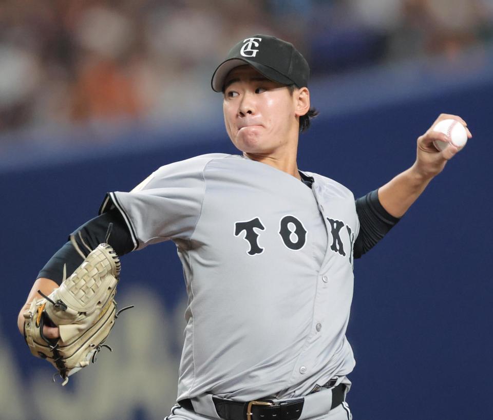 　先発し力投する井上