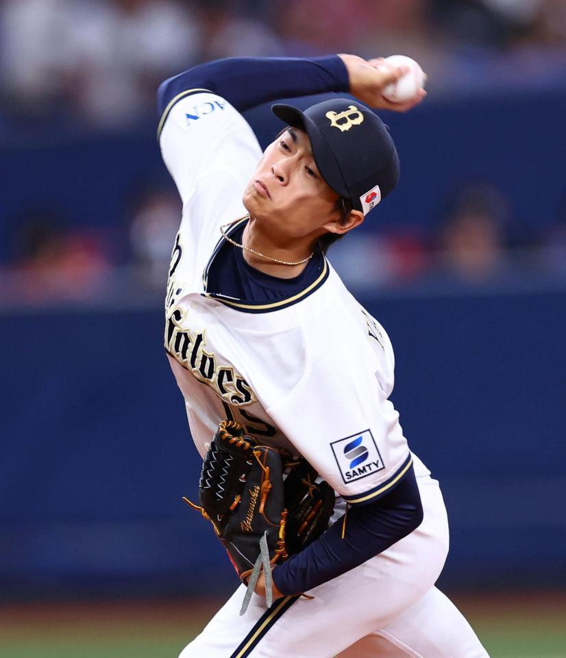 　７回、力投する山岡（撮影・山口登）