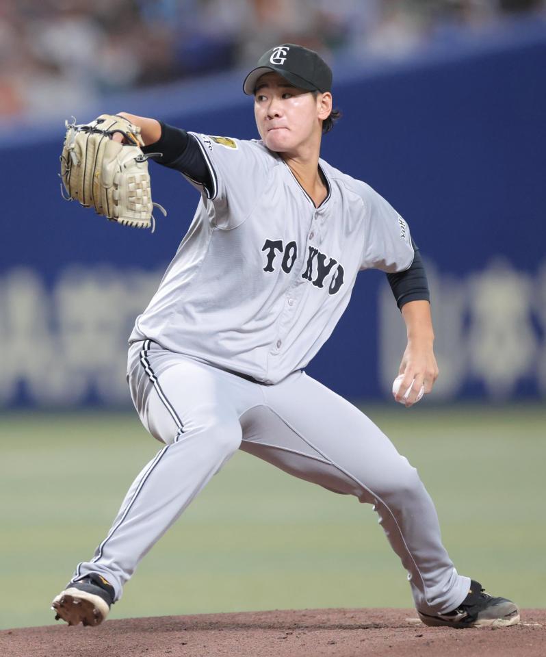 　先発し力投する井上