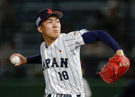 　韓国戦に２番手で登板した石垣