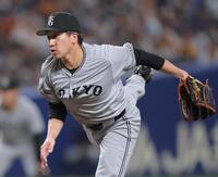 　７回に登板した大勢