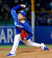 　９回に登板し４０セーブ目を挙げた松山