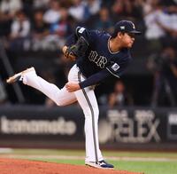 　日本ハム戦に先発する東松（撮影・中島達哉）