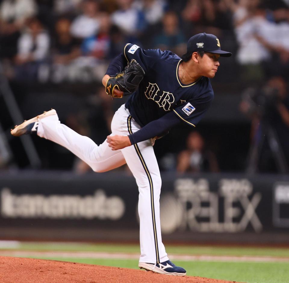 　日本ハム戦に先発する東松（撮影・中島達哉）