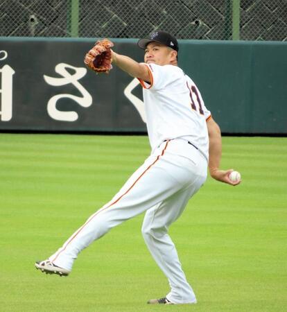 　ジャイアンツ球場で調整する田中将