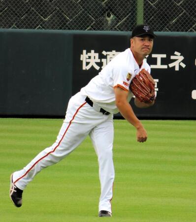 　ジャイアンツ球場で調整する田中将