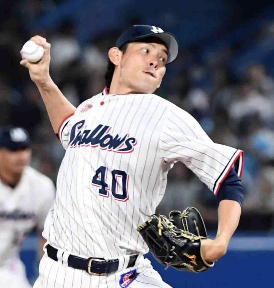 　ＤｅＮＡ打線に立ち向かう高梨（撮影・佐藤厚）