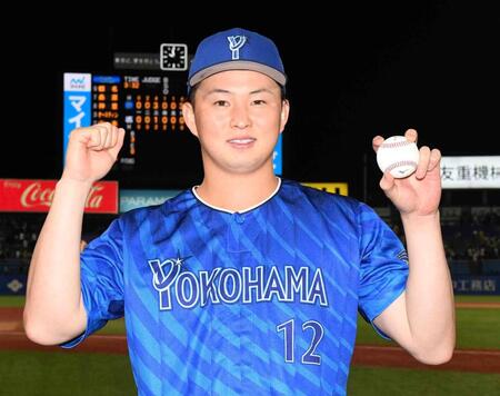 　３勝目を挙げ、笑顔を見せる竹田（撮影・佐藤厚）