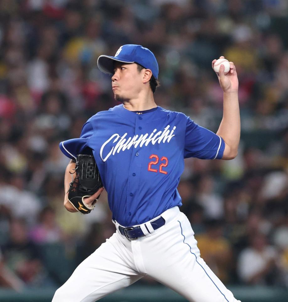 　先発し力投する大野（撮影・北村雅宏）