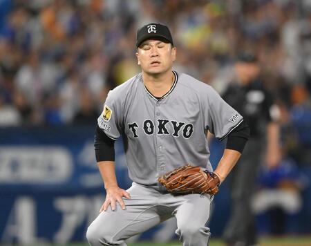 　６回、林に先制の２点適時二塁打を打たれた田中将（撮影・堀内翔）