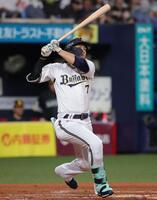 　６回、西川は空振り三振に倒れる（撮影・坂部計介）