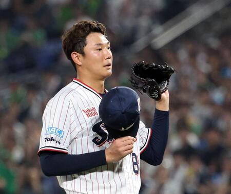 　５回、岡本に死球を与えた奥川