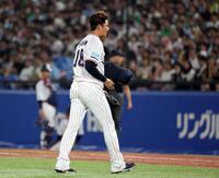 　５回、岡本への危険球で退場となった奥川