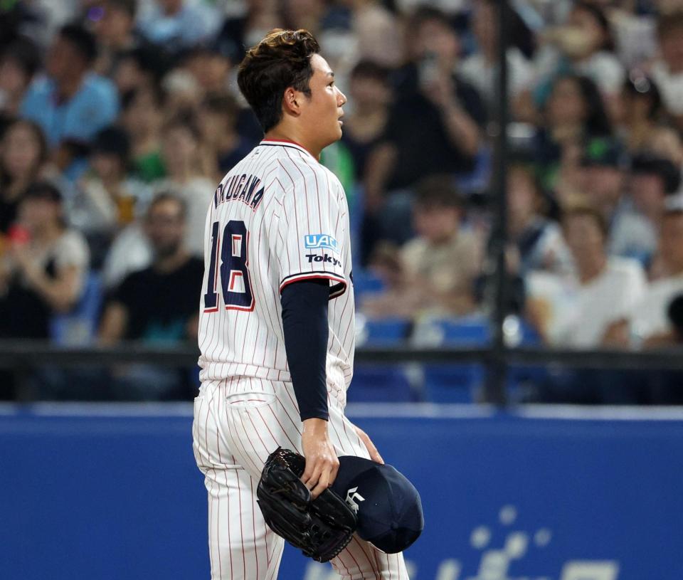 　５回、岡本への危険球で退場となった奥川