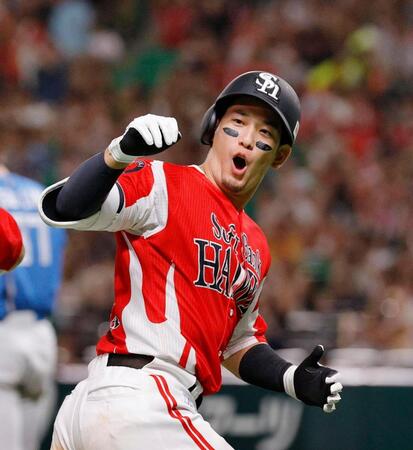 劇的同点弾の栗原は興奮収まらず　「あんまり記憶がない。気づいたら打ってて、ガッツポーズしてた」　ソフトバンクが終盤に逆転