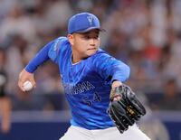 　先発し力投する石田裕