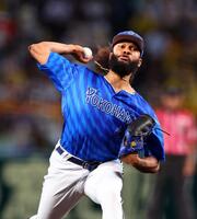 　先発し力投するジャクソン（撮影・山口登）