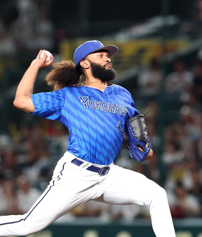 　先発し力投するジャクソン（撮影・北村雅宏）