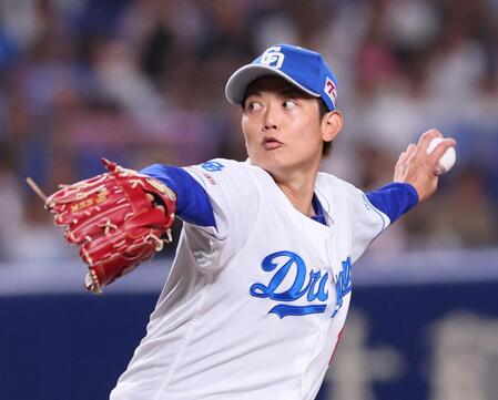 　１回、最後のマウンドに立ち力投見せる岡田（撮影・立川洋一郎）