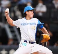 　７回から登板した畔柳（撮影・中島達哉）