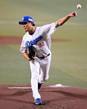 　６回２失点で１１勝目を挙げた中日・大野＝バンテリンドーム