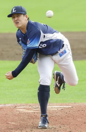 　楽天戦に先発し６回２失点で１０勝目を挙げた西武・隅田＝楽天モバイルパーク