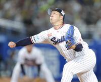 　阪神戦に先発し力投する青柳（撮影・西岡正）