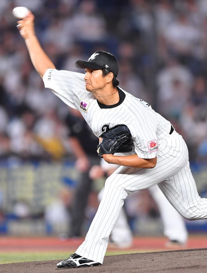 　力投する唐川（撮影・開出牧）