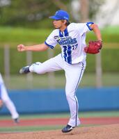 　９回に登板した三嶋（撮影・伊藤笙子）